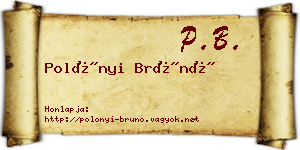 Polónyi Brúnó névjegykártya